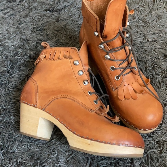 SOLD Swedish Hasbeens Brown Leather Ankle Boots - Picture 1 of 6